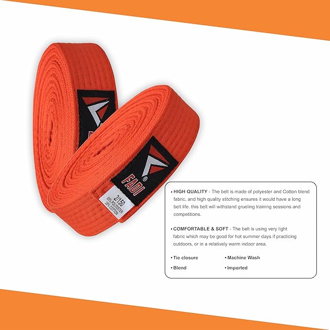 Martial Arts Belt for Karate, Judo, Aikido and Taekwondo - Durable Cotton-Polyester Blend for Adults and Kids