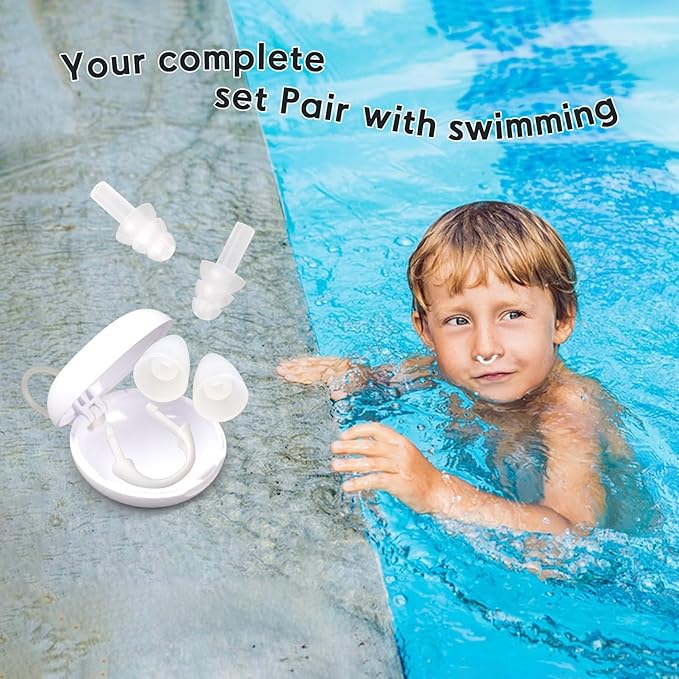 Painless Nose Plugs for Swimming,Nose Plugs for Swimming for Kids (Age 6+) and Adults, Ensure Comfort and Safety in The Water