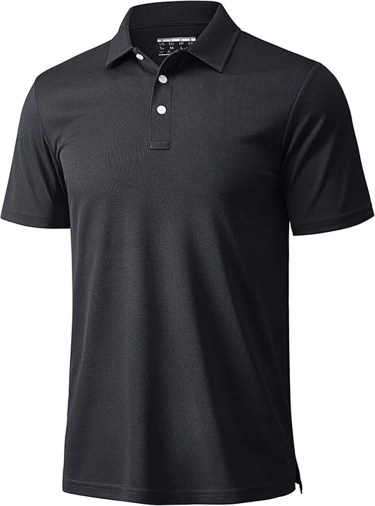 MAGCOMSEN Men's Polo Shirts 3 Buttons Casual Work T Shirts Quick Dry Short Sleeve Golf Shirt Pique Jersey Outdoor Performance