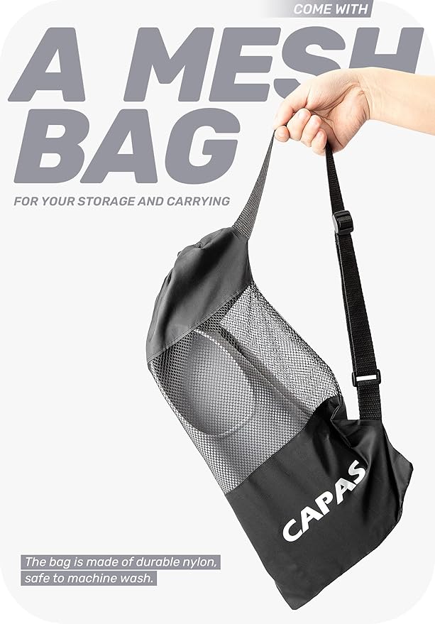 CAPAS Swim Training Fins Comfortable Silicone Lap Swimming Short Blade Floating Flippers with Mesh Bag for Adult Men Women Build Leg Strength