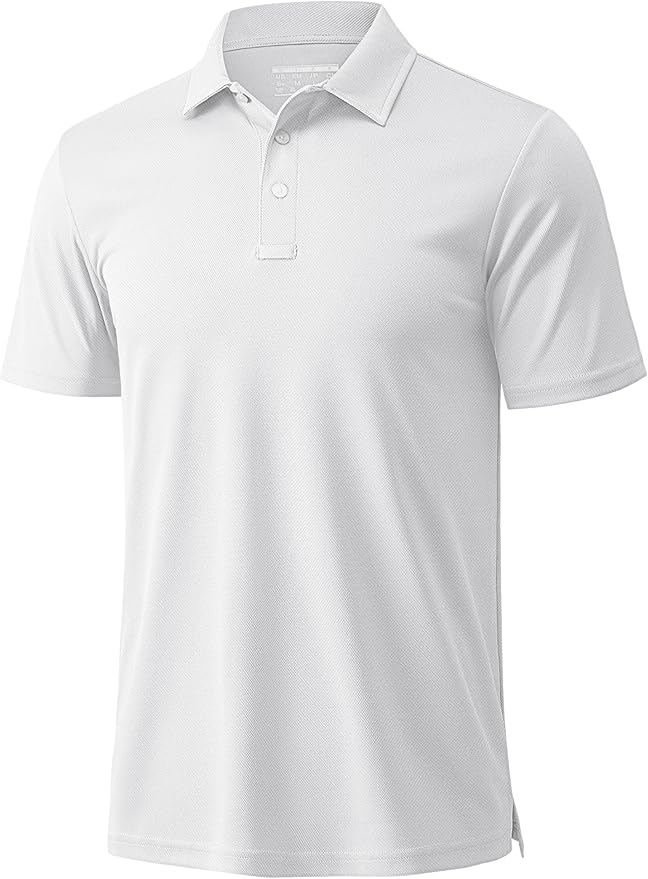 MAGCOMSEN Men's Polo Shirts 3 Buttons Casual Work T Shirts Quick Dry Short Sleeve Golf Shirt Pique Jersey Outdoor Performance