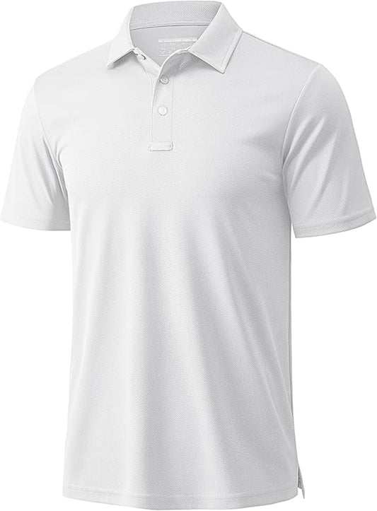 MAGCOMSEN Men's Polo Shirts 3 Buttons Casual Work T Shirts Quick Dry Short Sleeve Golf Shirt Pique Jersey Outdoor Performance