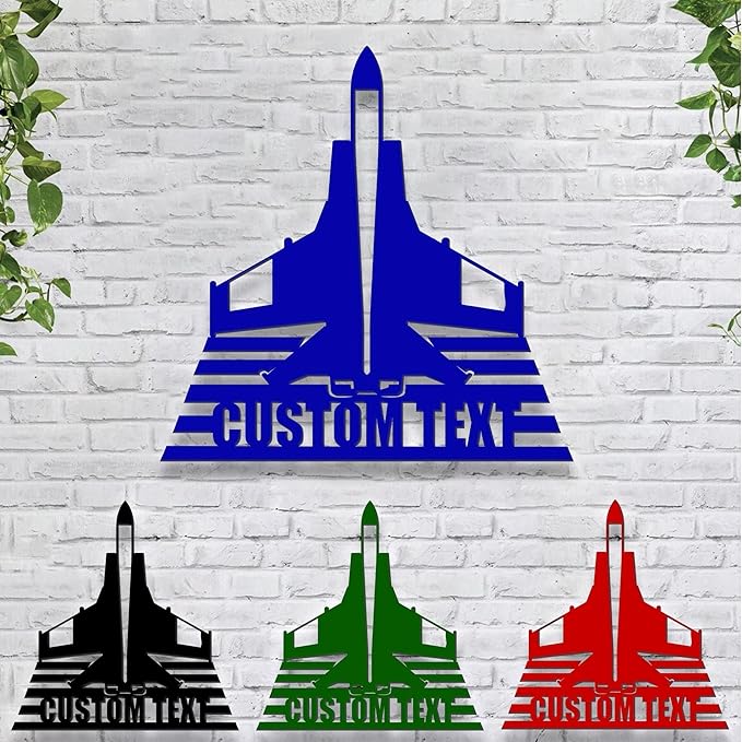 Personalized Fighter Aircraft Metal Wall Art LED Light, Custom Aviation Signs With LED Lights, Fighter Pilot Gift, Outdoor Decor, Wall Hanging, Home Decor, Birthday Xmas Gift