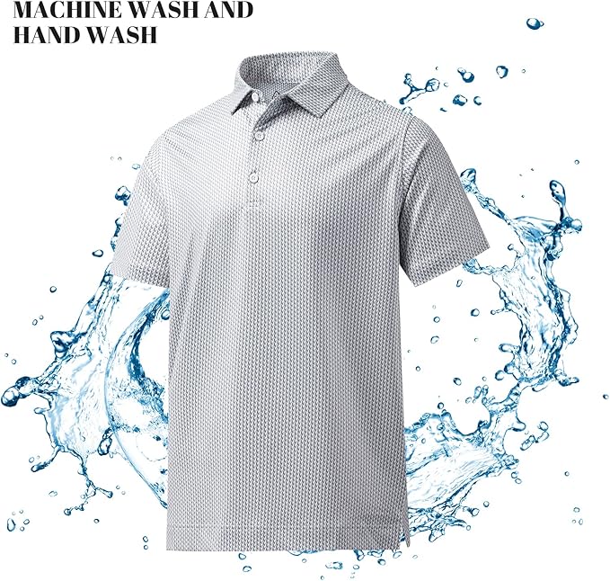 DEOLAX Mens Polo Shirts Fashion Print Mens Golf Shirt Dry Fit Mens Golf Polo Short Sleeve Quick Dry Funny Golf Shirt for Men