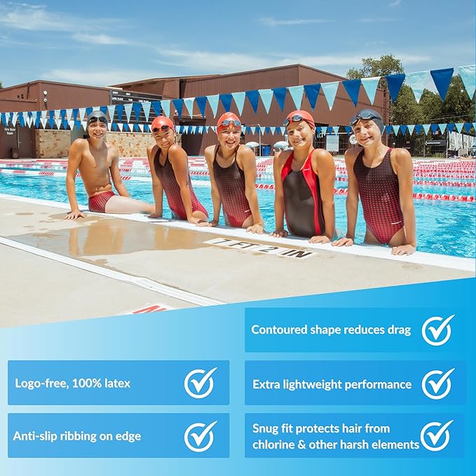 Sporti Silicone Swim Cap for Kids, Unisex Youth Swimming Cap, Protection Bathing Caps for Your Children, Aged 2-10