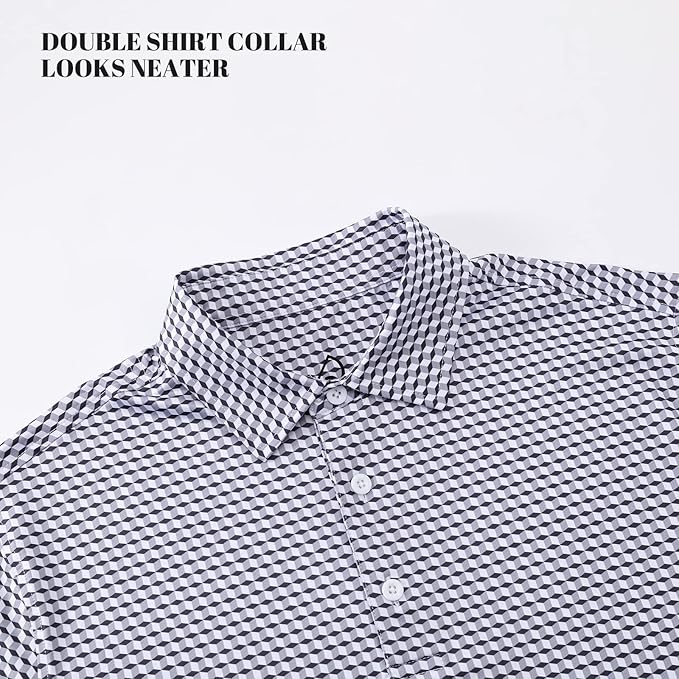 DEOLAX Mens Polo Shirts Fashion Print Mens Golf Shirt Dry Fit Mens Golf Polo Short Sleeve Quick Dry Funny Golf Shirt for Men
