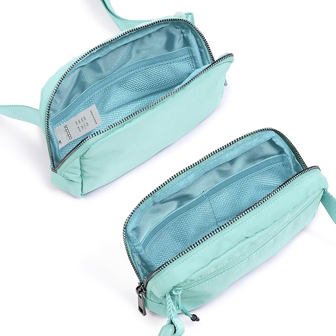 ODODOS Unisex Mini Belt Bag with Adjustable Strap Small Fanny Pack for Workout Running Traveling Hiking, Icing Blue