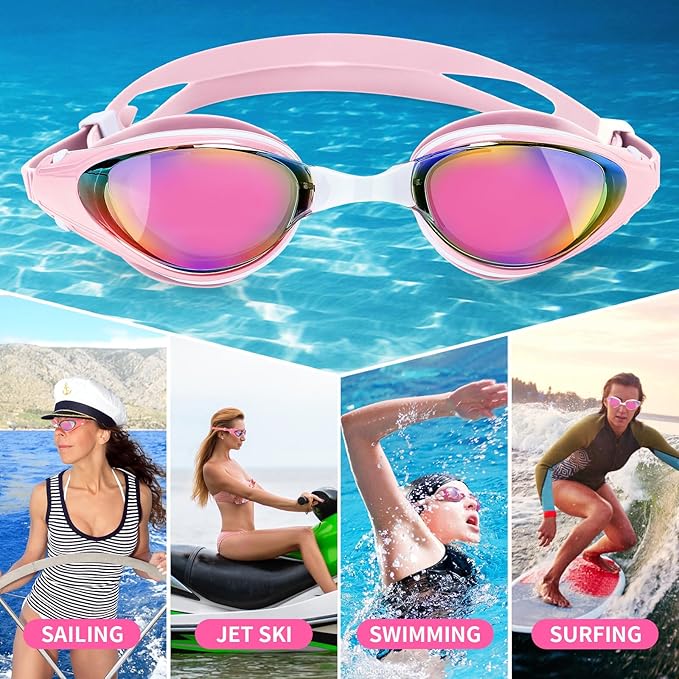 Nearsighted Swim Goggles, Shortsighted Optical Swimming Goggles No Leaking Anti Fog UV Protection for Adult Men Women