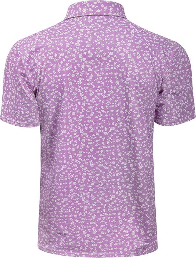 TAPULCO Mens Quick Dry Polo Shirts Camouflage Pattern Performance Athletic Lightweight Breathable Casual Golf Tshirts