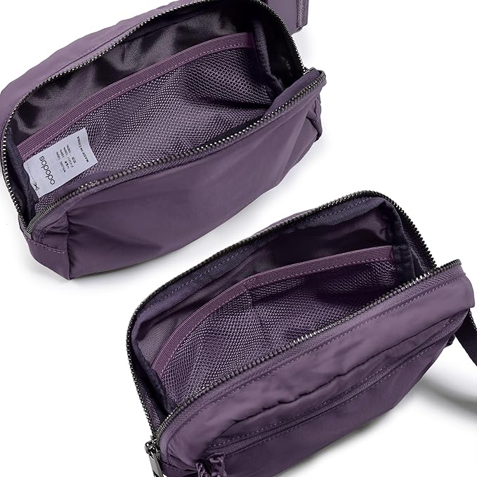 ODODOS Unisex Mini Belt Bag with Adjustable Strap Small Fanny Pack for Workout Running Traveling Hiking, Navy Cosmos