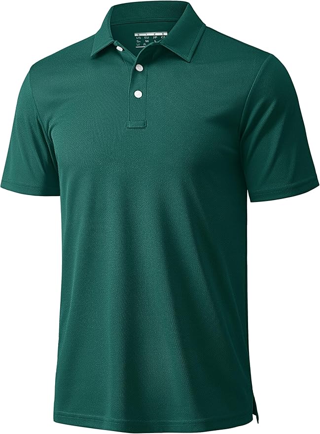 MAGCOMSEN Men's Polo Shirts 3 Buttons Casual Work T Shirts Quick Dry Short Sleeve Golf Shirt Pique Jersey Outdoor Performance