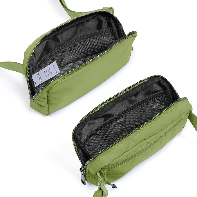 ODODOS Unisex Mini Belt Bag with Adjustable Strap Small Fanny Pack for Workout Running Traveling Hiking, Olive