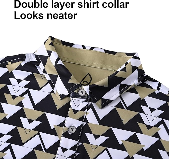 DEOLAX Mens Polo Shirts Fashion Print Mens Golf Shirt Dry Fit Mens Golf Polo Short Sleeve Quick Dry Funny Golf Shirt for Men