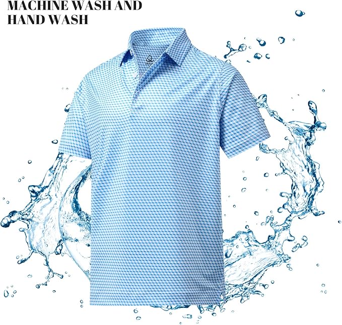 DEOLAX Mens Polo Shirts Fashion Print Mens Golf Shirt Dry Fit Mens Golf Polo Short Sleeve Quick Dry Funny Golf Shirt for Men