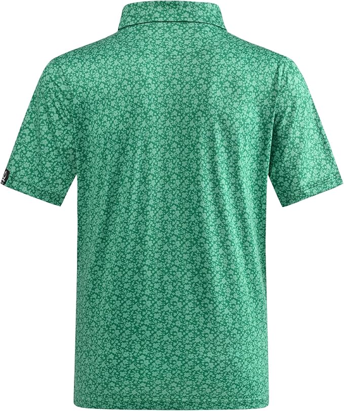 DEOLAX Mens Polo Shirts Fashion Print Mens Golf Shirt Dry Fit Mens Golf Polo Short Sleeve Quick Dry Funny Golf Shirt for Men