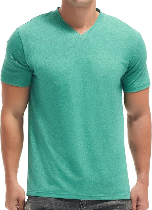 VEIISAR Premium V Neck T Shirts for Men - Modern Fitted Tees Vneck Undershirts