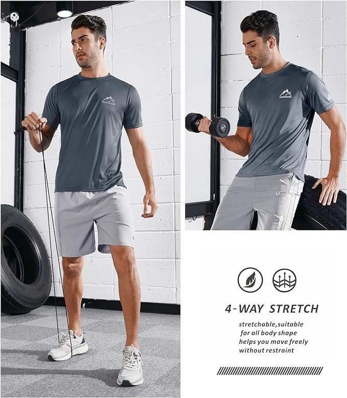 NORTHYARD Men's UPF 50+ Sun Protection Shirts Swim SPF UV Quick Dry Short Sleeve T-Shirts for Athletic Fishing Rash Guard