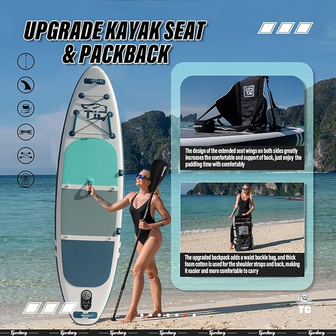 Inflatable Paddle Board with Premium SUP Board Accessories, Allround Paddle Boards for Adults/Kids,Stand Up Paddle Board Defender Collection
