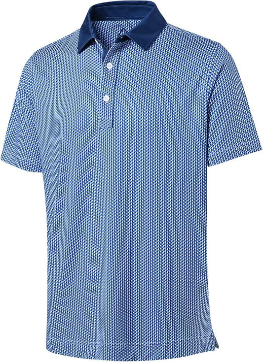 DEOLAX Mens Polo Shirts Fashion Print Mens Golf Shirt Dry Fit Mens Golf Polo Short Sleeve Quick Dry Funny Golf Shirt for Men