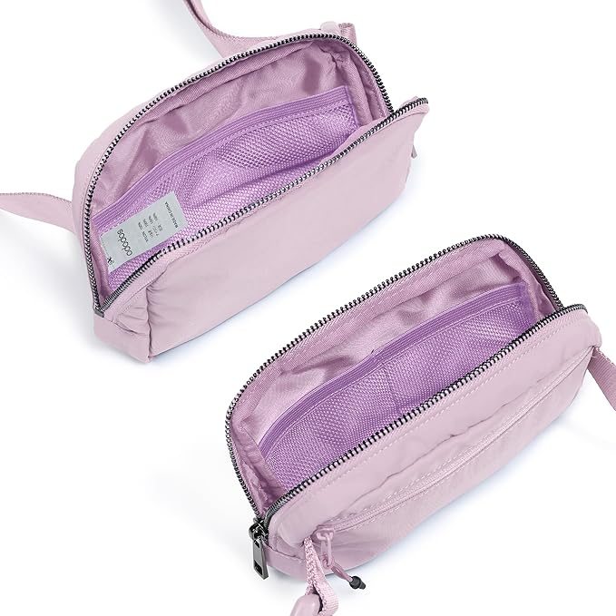 ODODOS Unisex Mini Belt Bag with Adjustable Strap Small Fanny Pack for Workout Running Traveling Hiking, Lavender