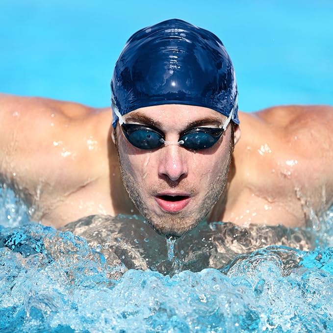 Syhood 6 Pieces Unisex Adult Silicone Swim Cap Waterproof Swimming Hat Non Slip Pool Hat Elastic Silicone Cap for Long and Short Hair