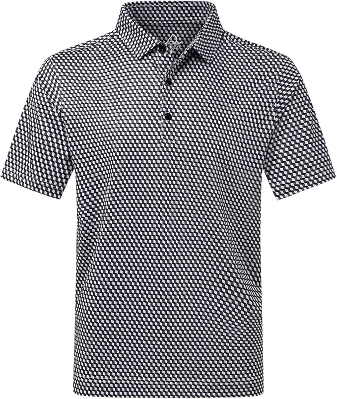 DEOLAX Mens Polo Shirts Fashion Print Mens Golf Shirt Dry Fit Mens Golf Polo Short Sleeve Quick Dry Funny Golf Shirt for Men