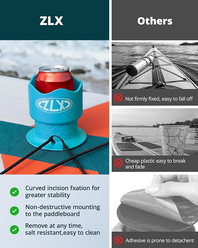 ZLX Cup Paddle Board Kayak Cup Holder, Stand Up Paddle Board Cup Holder Paddleboard Accessories Surfboards, Canoes Kayak Holder for Types of Cup Bottle Drink