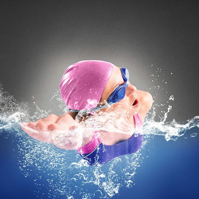 Syhood 6 Pieces Unisex Adult Silicone Swim Cap Waterproof Swimming Hat Non Slip Pool Hat Elastic Silicone Cap for Long and Short Hair