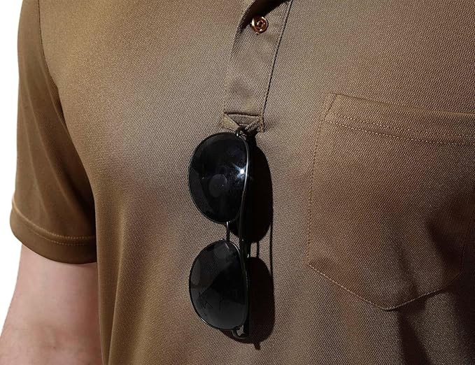 TBMPOY Men's Polo Shirts with Pocket Short Sleeve Quick Dry Casual Sports Outdoor Golf Shirt