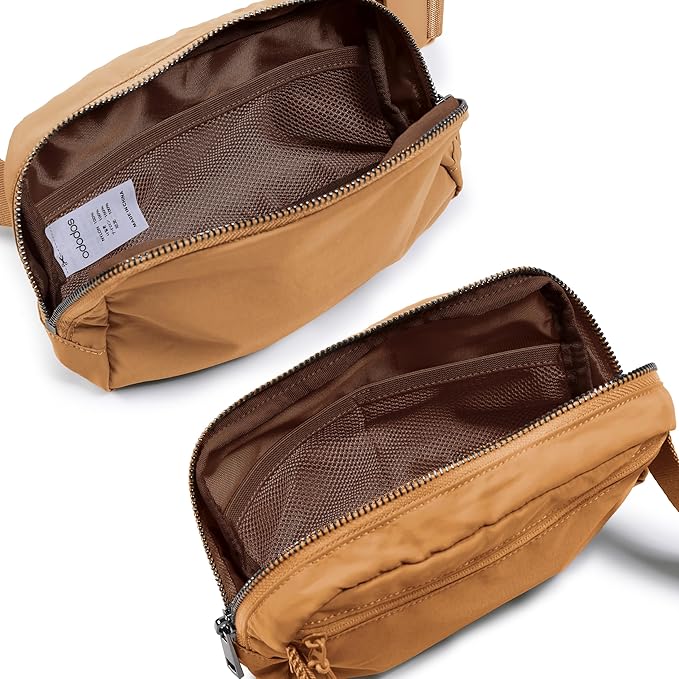 ODODOS Unisex Mini Belt Bag with Adjustable Strap Small Fanny Pack for Workout Running Traveling Hiking, Bronze