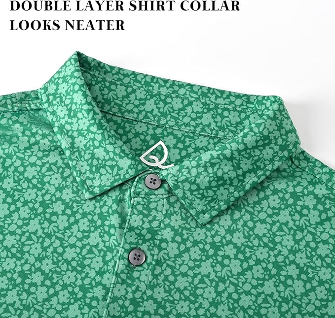 DEOLAX Mens Polo Shirts Fashion Print Mens Golf Shirt Dry Fit Mens Golf Polo Short Sleeve Quick Dry Funny Golf Shirt for Men