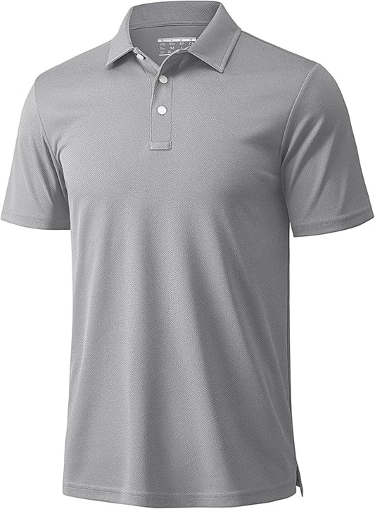 MAGCOMSEN Men's Polo Shirts 3 Buttons Casual Work T Shirts Quick Dry Short Sleeve Golf Shirt Pique Jersey Outdoor Performance