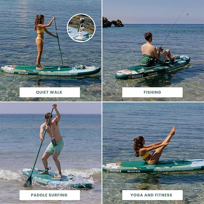 Inflatable Paddle Board for Adults with Accessories Included, Oar, Fins, Pump. Stand Up Paddleboard Great Stability and Resistance. 10’ x 33" x 5.9", Maximum Load 286 lb