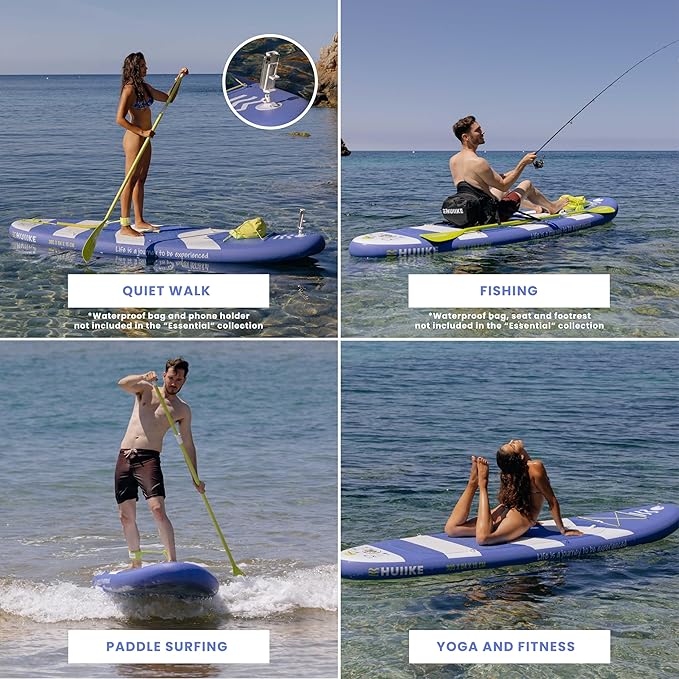 Inflatable Paddle Board for Adults with Accessories Included, Oar, Fins, Pump. Stand Up Paddleboard Great Stability and Resistance. 10’ x 33" x 5.9", Maximum Load 286 lb