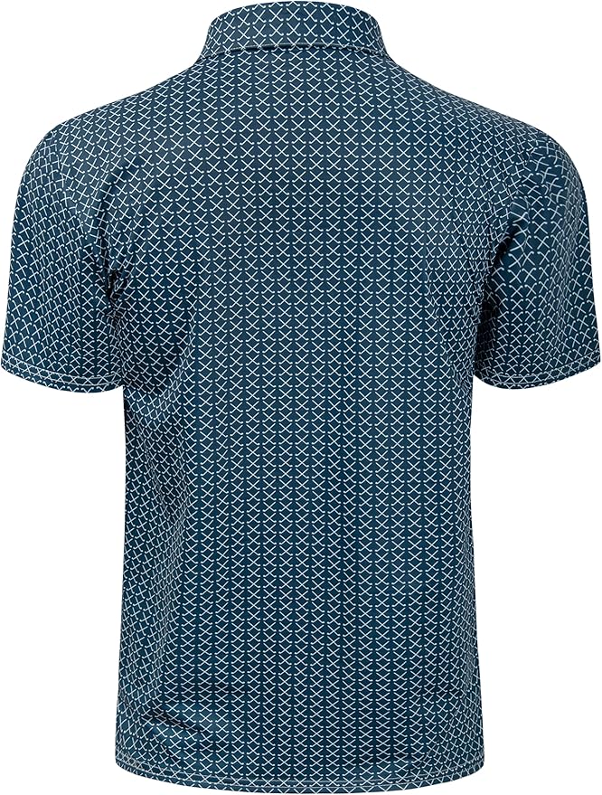 TAPULCO Mens Quick Dry Polo Shirts Camouflage Pattern Performance Athletic Lightweight Breathable Casual Golf Tshirts