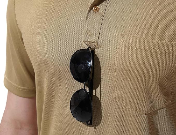 TBMPOY Men's Polo Shirts with Pocket Short Sleeve Quick Dry Casual Sports Outdoor Golf Shirt