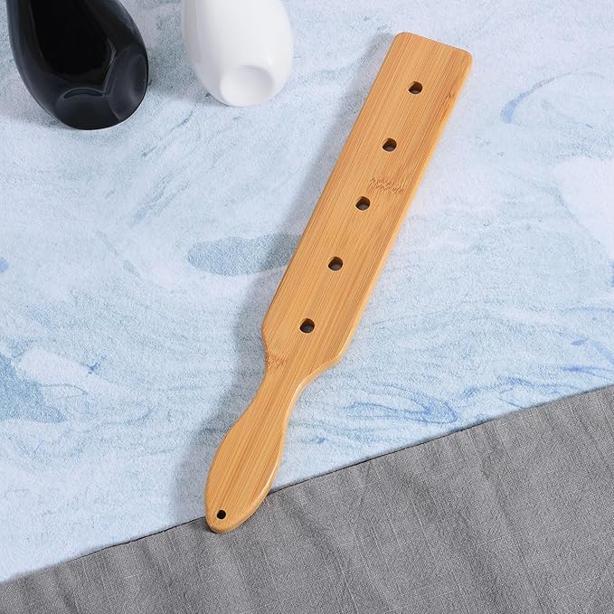 Bamboo Wood Paddle, 14 Inch Wooden Paddle with Airflow Holes