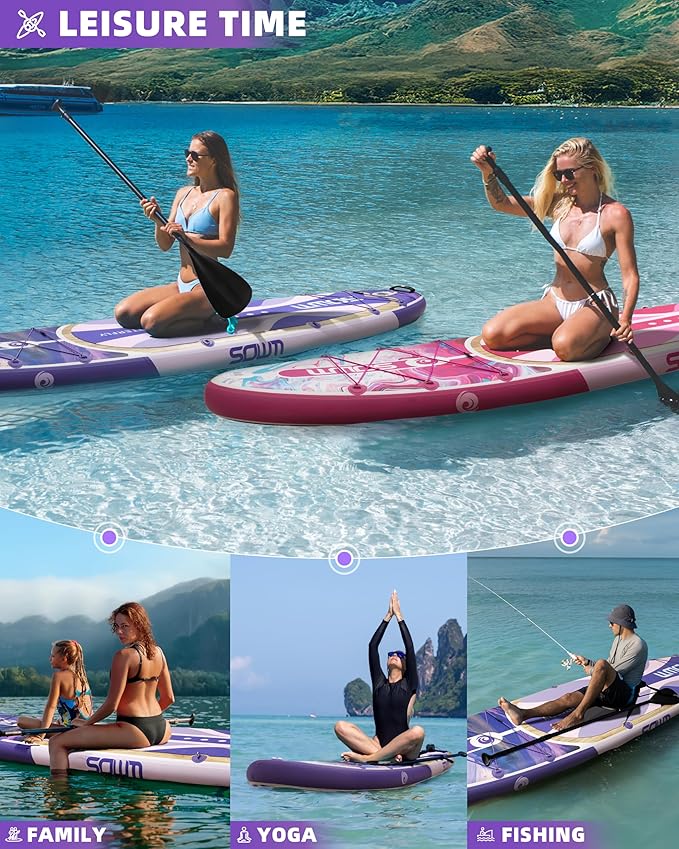 Inflatable Paddle Boards 11'x33'', Stand Up SUP Paddle Board Inflatable for Adults Youth, Extre Wide & Non-Slip Sup of All Skill Levels