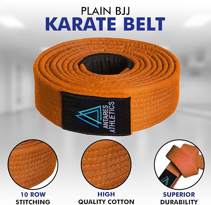 BJJ Belt for Men & Women Brazilian Jiu Jitsu Belt with Ranking Stripes Sleeve Bar Kids Jiu Jitsu Gi Belt