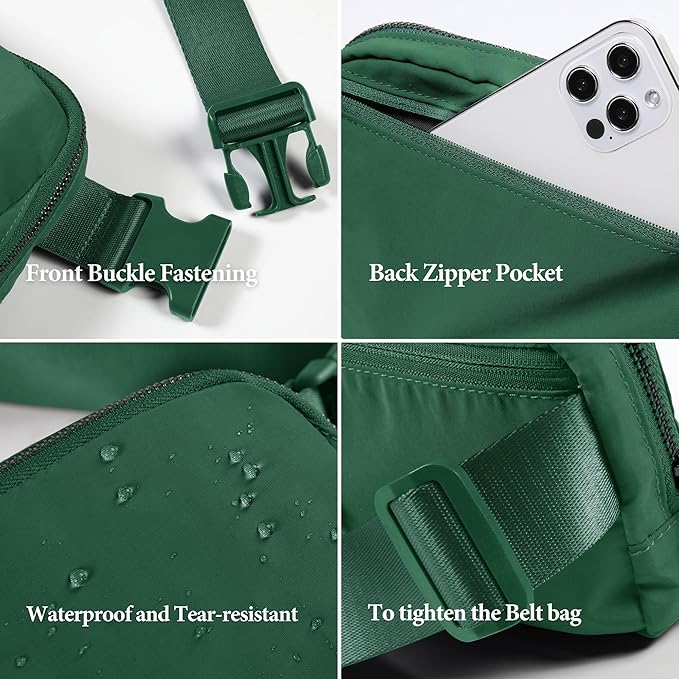 ODODOS Unisex Mini Belt Bag with Adjustable Strap Small Fanny Pack for Workout Running Traveling Hiking, Forest