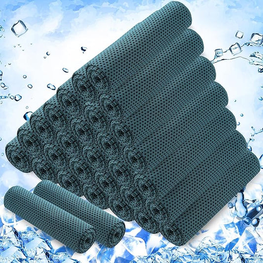 Hosuly 30 Pack Cooling Towels, 40"x12" Ice Breathable Soft Chilly Sweat Rag Microfiber Workout Rags for Gym Cooling Towels for Neck and Face for Yoga Golf Sport Running