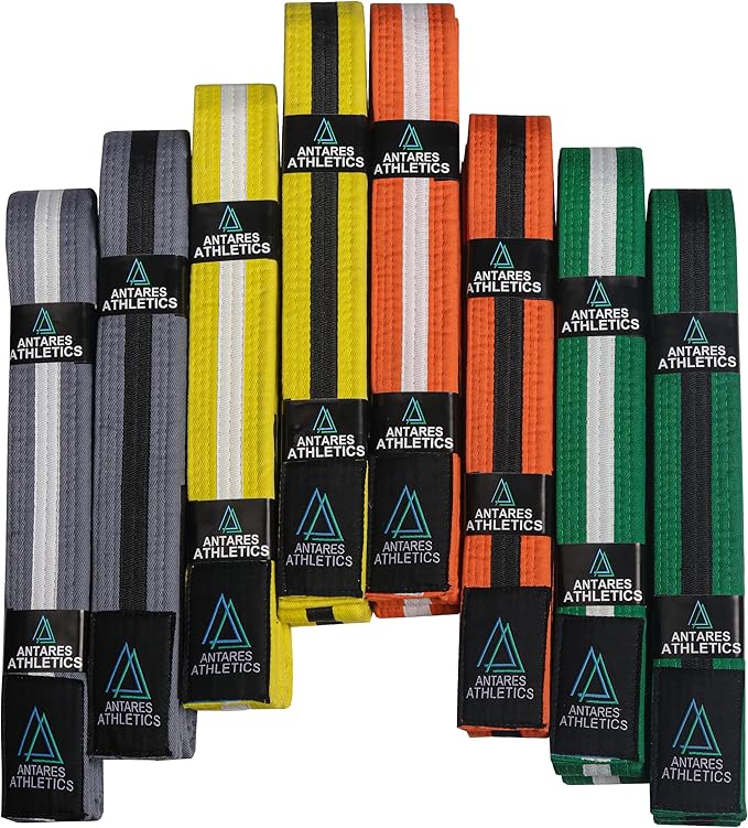 Brazilian Jiu Jitsu Belts Preshurunk Martial Arts Youth BJJ Belts for Girls & Boys with BJJ Ranking Stripes