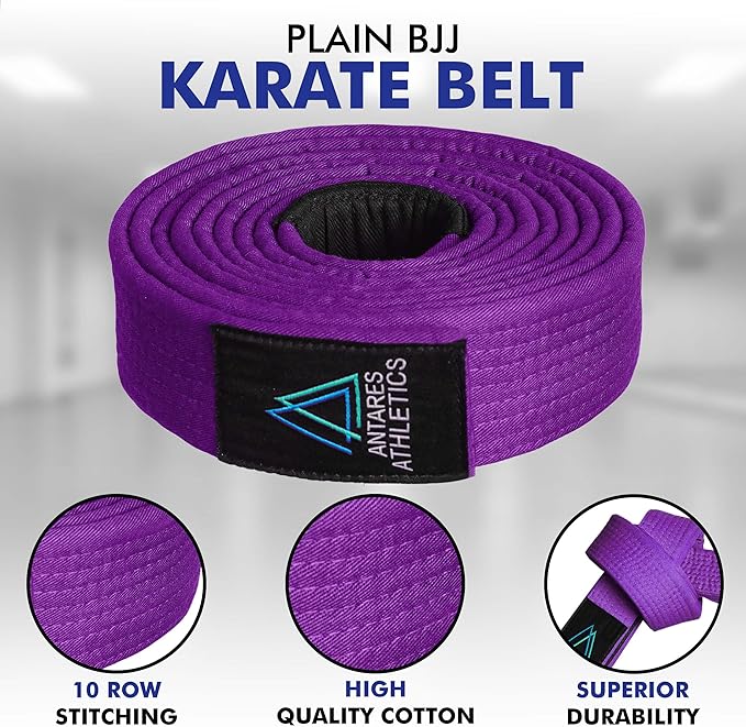 BJJ Belt for Men & Women Brazilian Jiu Jitsu Belt with Ranking Stripes Sleeve Bar Kids Jiu Jitsu Gi Belt