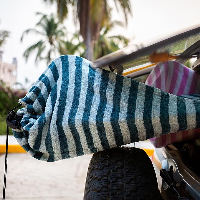 Surf Squared Surfboard Sock Cover and Paddleboard Cover - Lightweight Stretch Protective Surfboard Bag - Surfing Accessories - Shortboard, Longboard, Hybrid, Wakesurf, Standup Paddleboard SUP