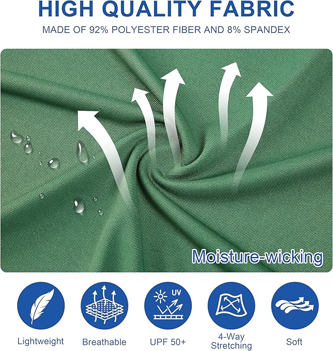 Mens Golf Shirt Short Sleeve Moisture Wicking Dry Fit Performance Solid Casual Pique Collared Golf Polo Shirts for Men