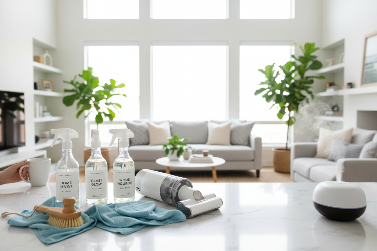 At CleanCrafters, we believe that a clean home is a happy home. Our mission is to provide premium cleaning and home care products that make your daily chores faster, easier, and more effective. From eco-friendly cleaners to advanced home care tools, every product is designed with safety, quality, and convenience in mind. (make it real photo)